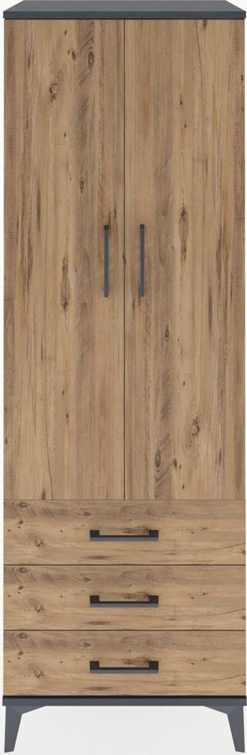 Hyperion Dolap 1 Raflı 3 Çekmeceli 1 Askılı 60 x 44 x 182 cm Antrasit - Çam