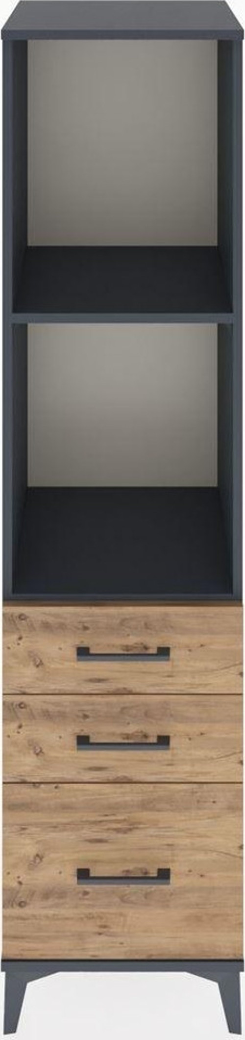 Hyperion Dolap 2 Raflı 3 Çekmeceli 44 x 44 x 182 cm Antrasit - Çam