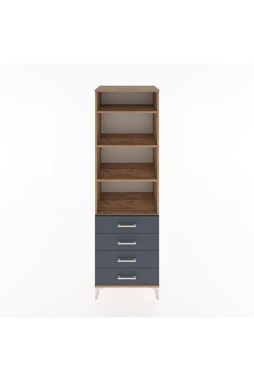 Hyperion Dolap 4 Raflı 4 Çekmeceli 60 x 44 x 195 cm Çam - Antrasit