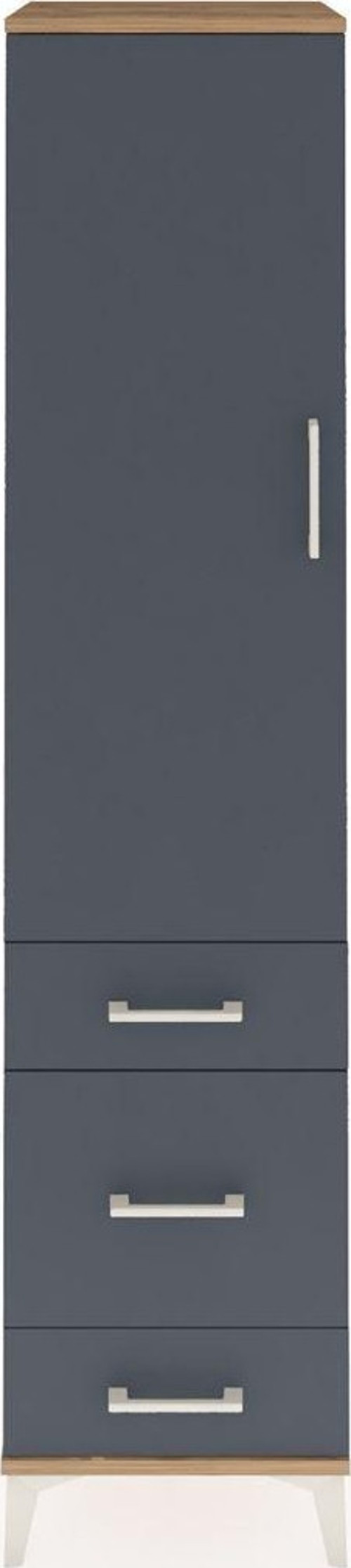 Hyperion Dolap 4 Raflı 3 Çekmeceli 1 Kapaklı 44 x 44 x 195 cm Çam - Antrasit