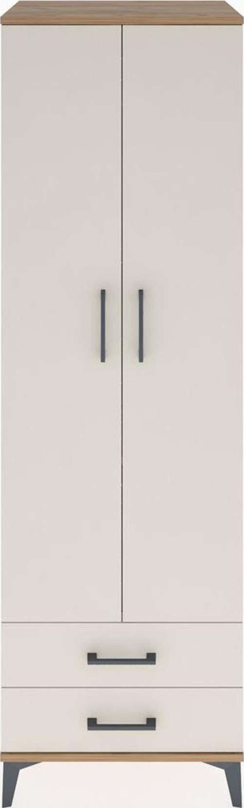 Hyperion Dolap 2 Raflı 2 Çekmeceli Tek Askılı 60x44x195 Çam-Aytaşı