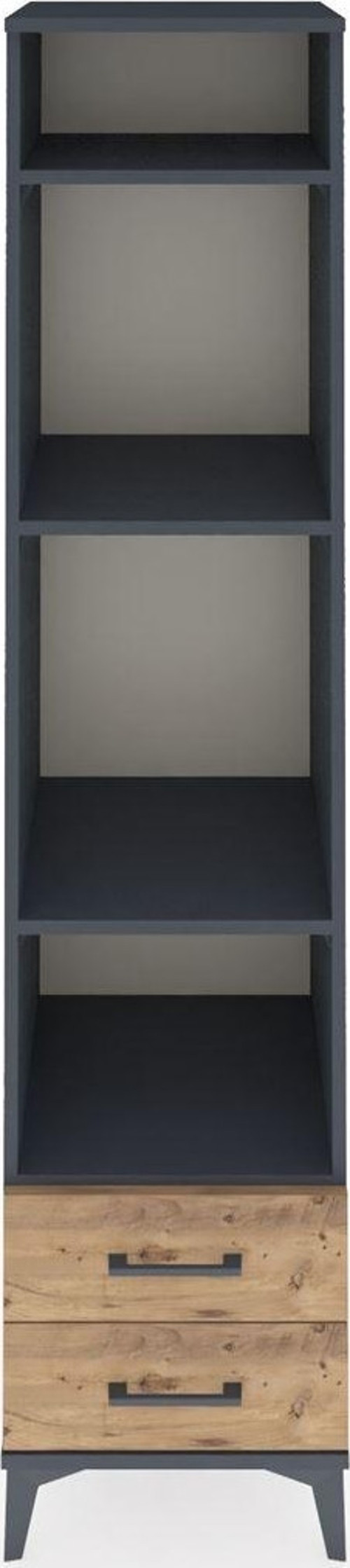 Hyperion Dolap 4 Raflı 2 Çekmeceli 44x44x195 Antrasit-Çam
