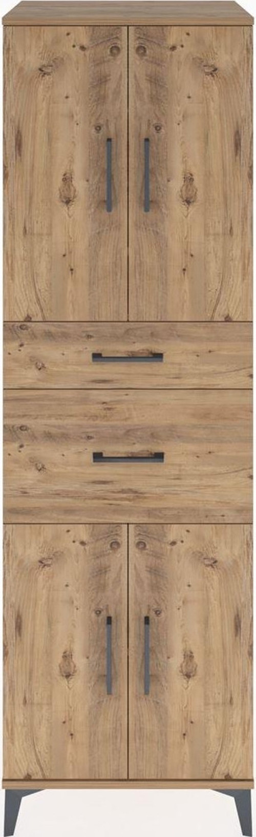 Hyperion Dolap 4 Raflı 2 Çekmeceli 4 Kapaklı 60x44x195 Çam-Çam