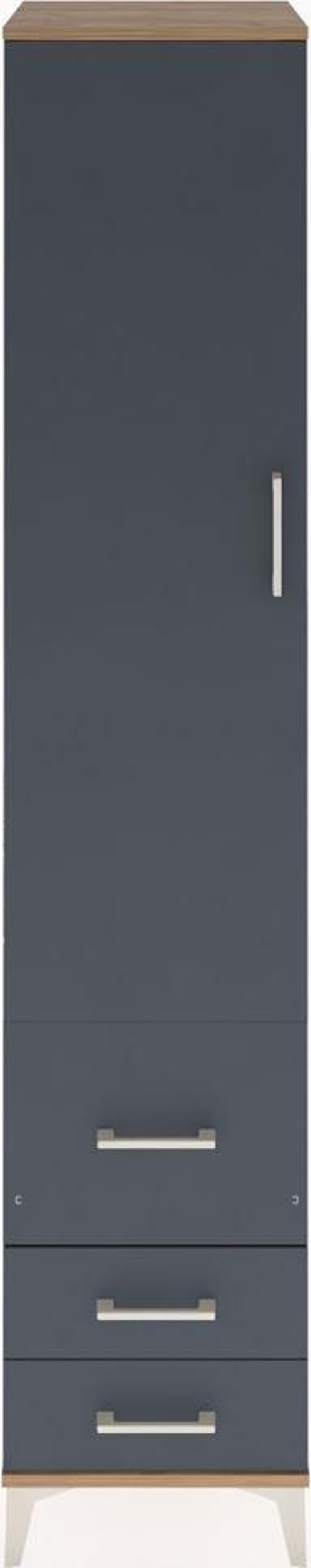 Hyperion Dolap 2 Raflı 3 Çekmeceli Tek Askılı 44x44x221 Çam-Antrasit