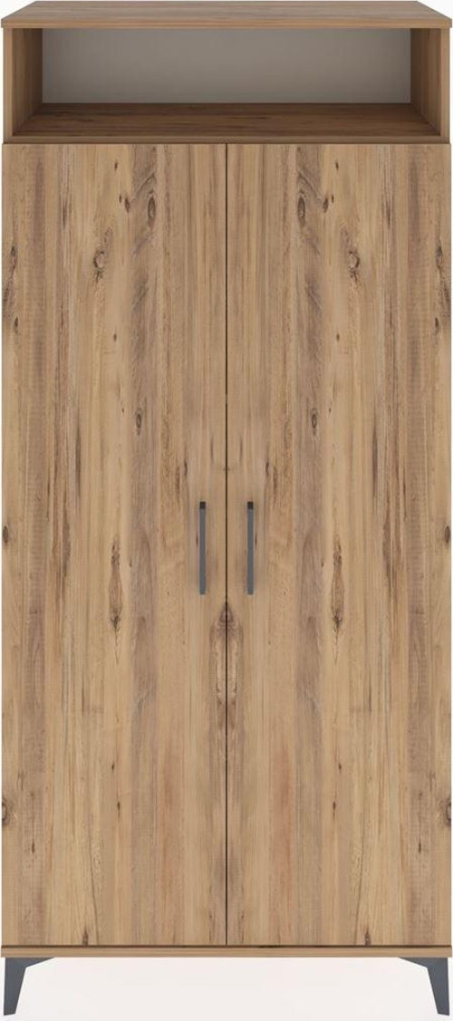Hyperion Dolap 5 Raflı 2 Kapaklı 88x44x195 Çam-Çam