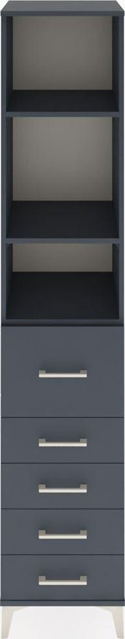 Hyperion Dolap 3 Raflı 5 Çekmeceli 44x44x221 Antrasit-Antrasit
