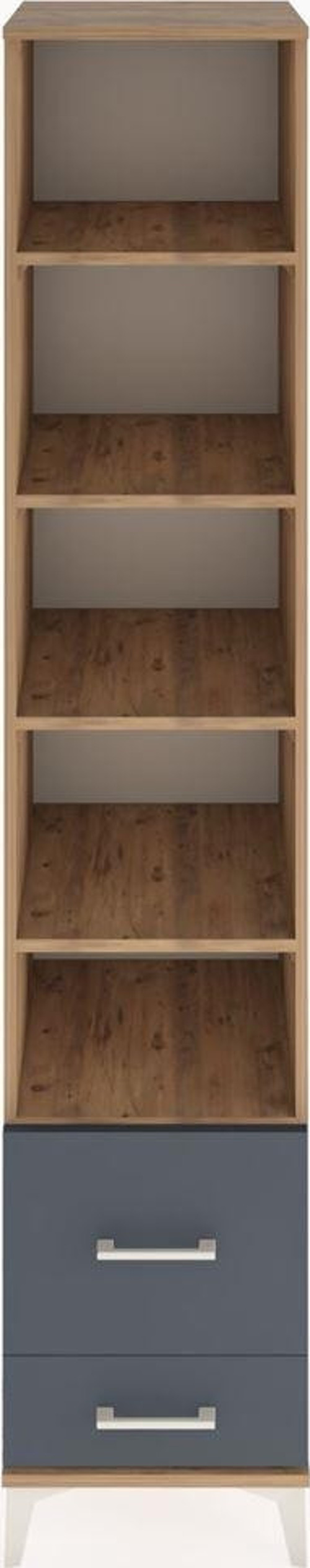 Hyperion Dolap 5 Raflı 2 Çekmeceli 44x44x221 Çam-Antrasit