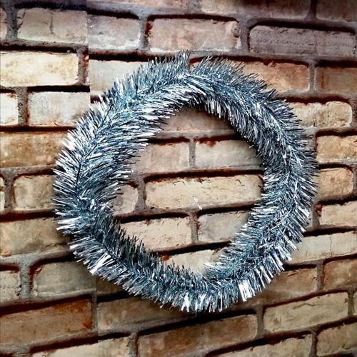 Gün Işığı Led Işıklı Garland 5 Metre Işıklı Parlak Metalik Gümüş Çam Dalı Led Işıklı Gümüş Garland