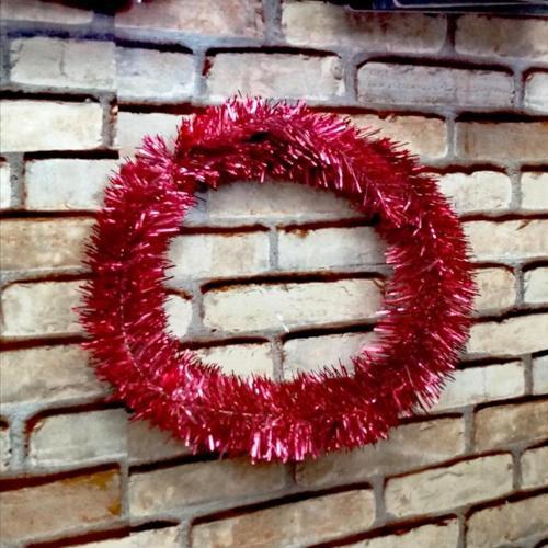 Gün Işığı Led Işıklı Garland 5 Metre Işıklı Parlak Metalik Kırmızı Çam Dalı Işıklı Kırmızı Garland