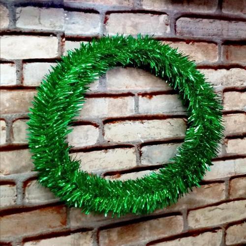 Gün Işığı Led Işıklı Garland 5 Metre Led Işıklı Parlak Metalik Yeşil Çam Dalı Işıklı Yeşil Garland