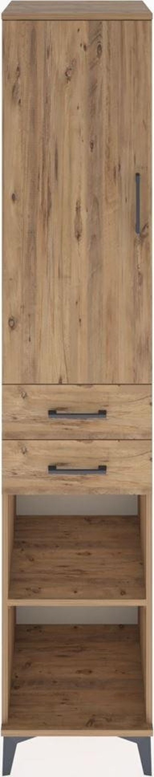 Hyperion Dolap 3 Raflı 2 Çekmeceli Tek Askılı 44x44x221 Çam-Çam