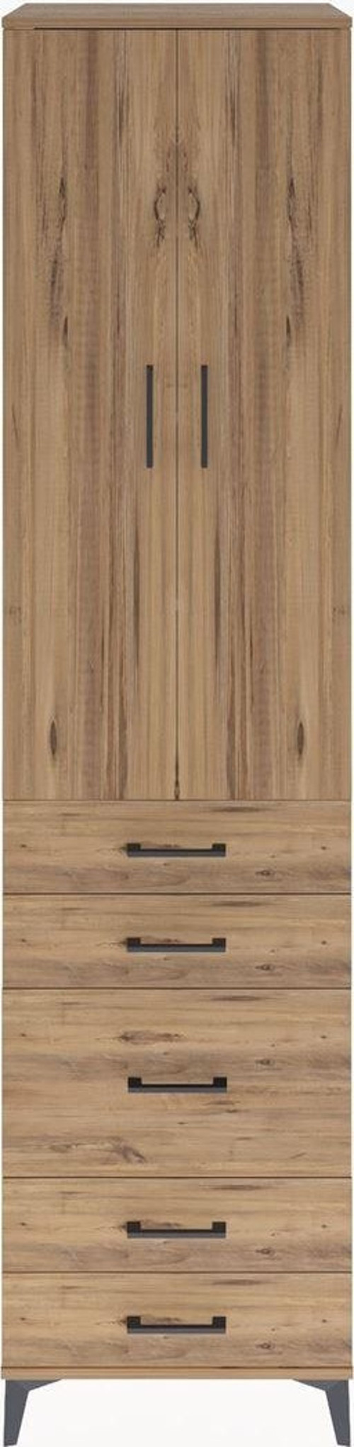 Hyperion Dolap 4 Raflı 5 Çekmeceli 2 Kapaklı 60x44x243 Çam-Çam