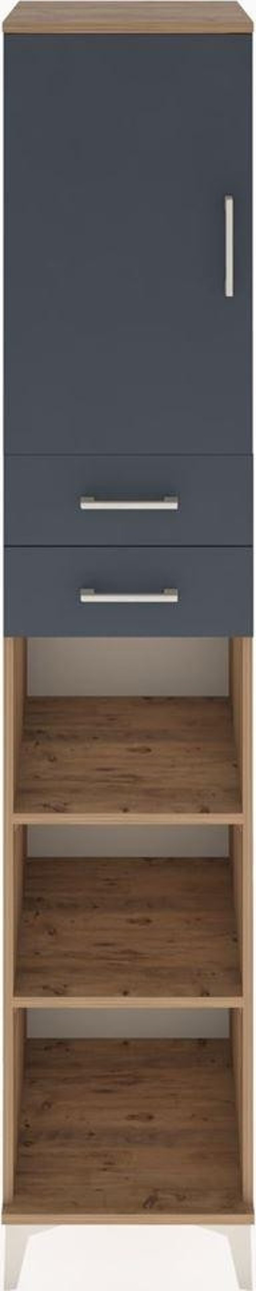 Hyperion Dolap 4 Raflı 2 Çekmeceli Tek Kapaklı 44x44x221 Çam-Antrasit