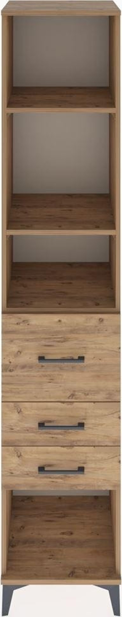 Hyperion Dolap 3 Raflı 3 Çekmeceli 44x44x221 Çam-Çam