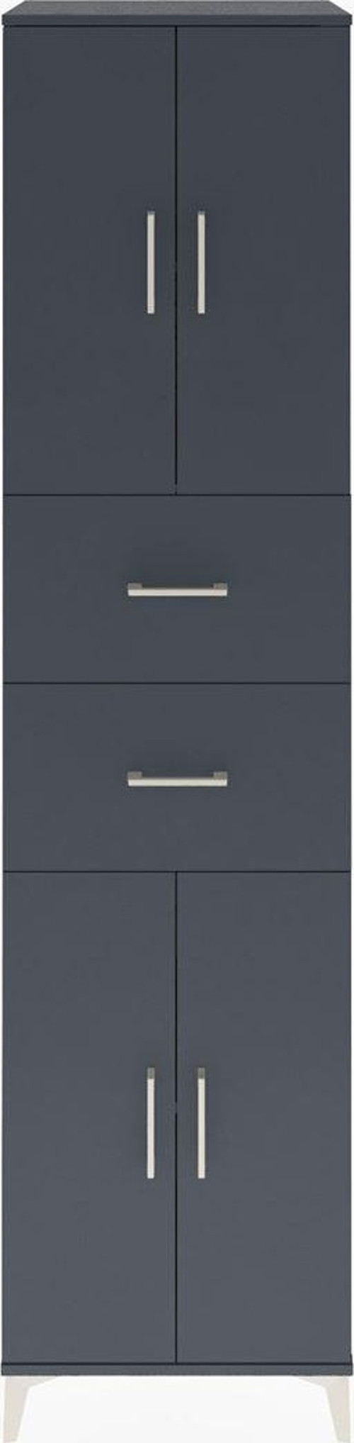 Hyperion Dolap 3 Raflı 2 Çekmeceli 4 Kapaklı 60 x 44 x 243 cm Antrasit - Antrasit