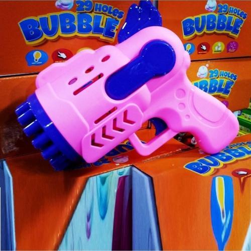 Led Light 29 Holes Bubbles Gun 29 Delikli Çoklu Köpük Atan Pembe Köpük Tabancası Pilli