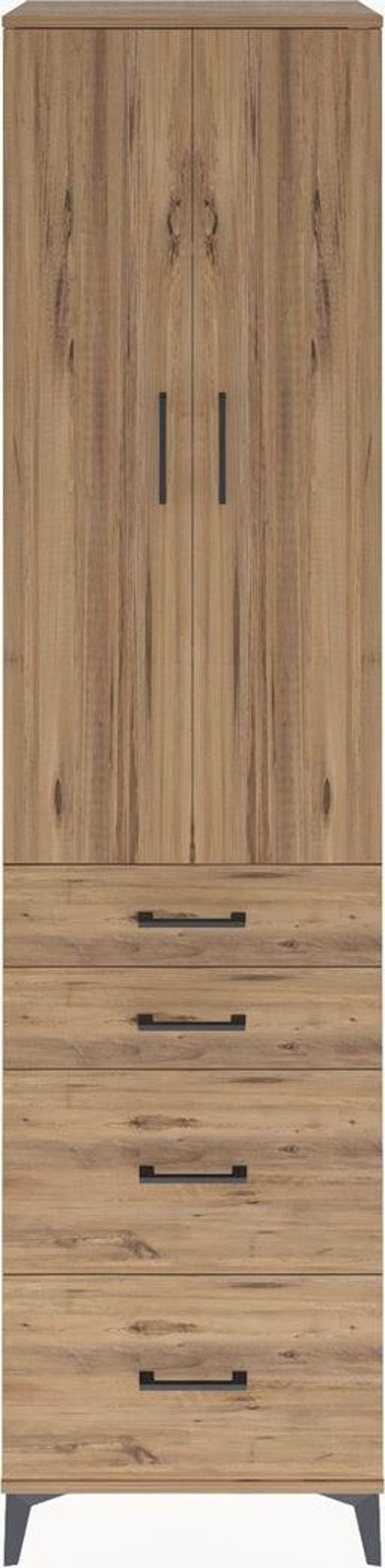 Hyperion Dolap 4 Raflı 4 Çekmeceli 2 Kapaklı 60x44x243 Çam-Çam