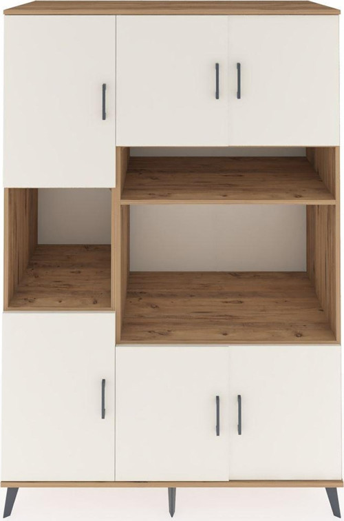 Kronos Dolap 9 Raflı 6 Kapaklı 132x59x195 Çam-Aytaşı/Çam