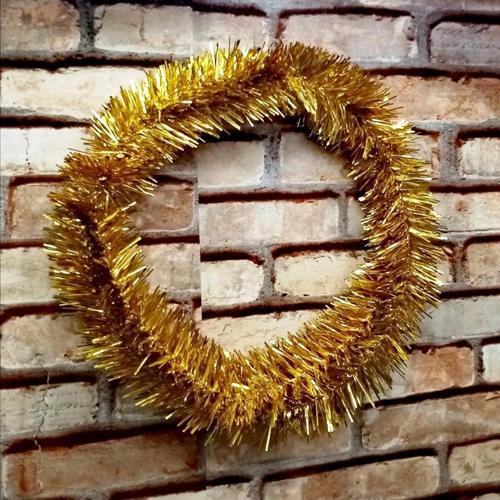 Pilli Gün Işığı Led Işıklı Garland 5 Metre Işıklı Parlak Metalik Gold Çam Dalı Işıklı Gold Garland