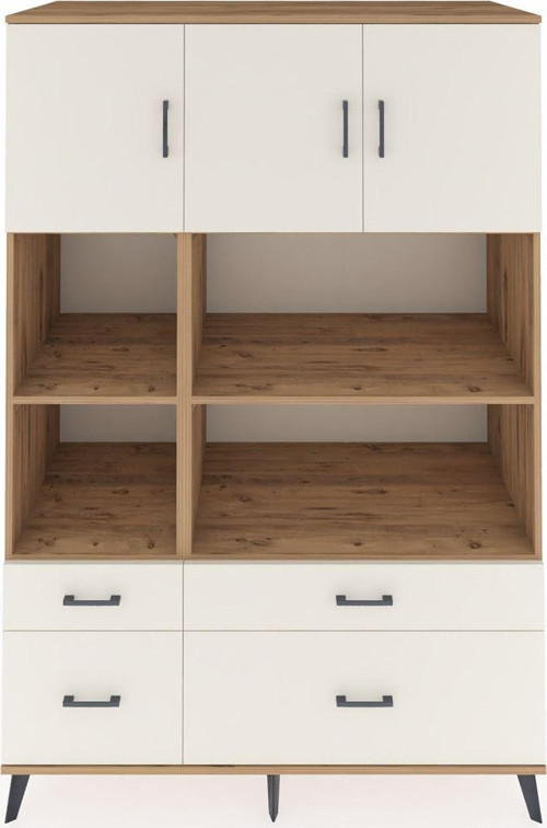 Kronos Dolap 8 Raflı 4 Çekmeceli 3 Kapaklı 132 x 59 x 195 cm Çam - Aytaşı - Aytaşı