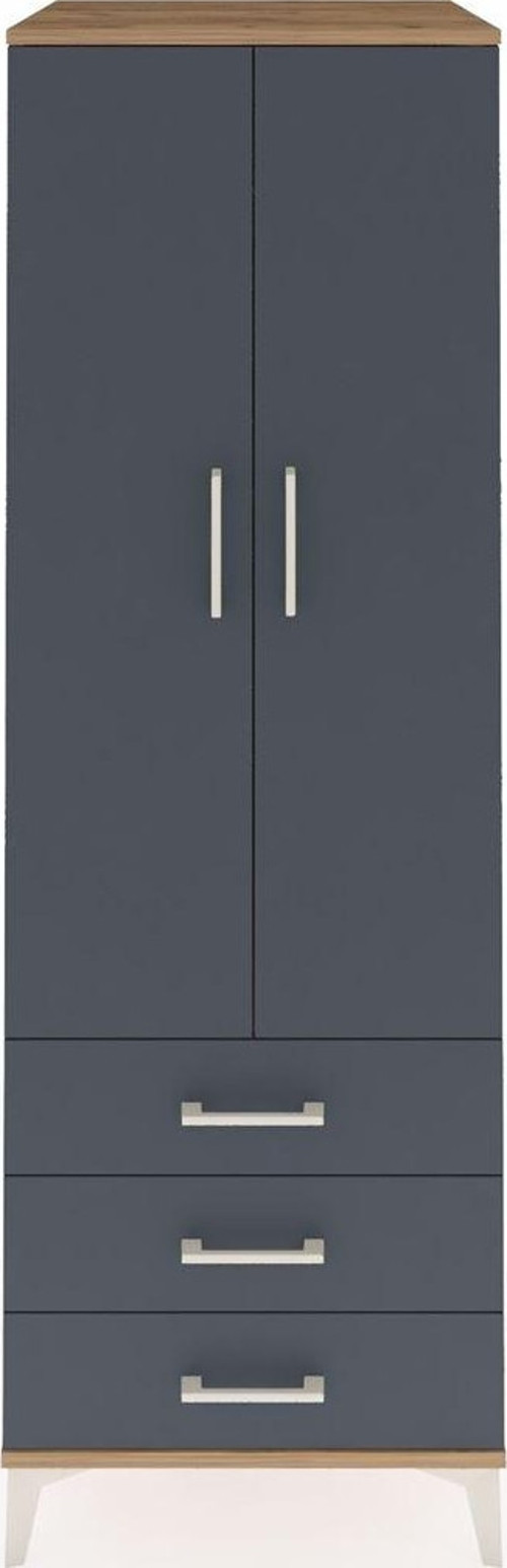 Kronos Dolap 1 Raflı 3 Çekmeceli 1 Askılı 60 x 59 x 182 cm Çam - Antrasit