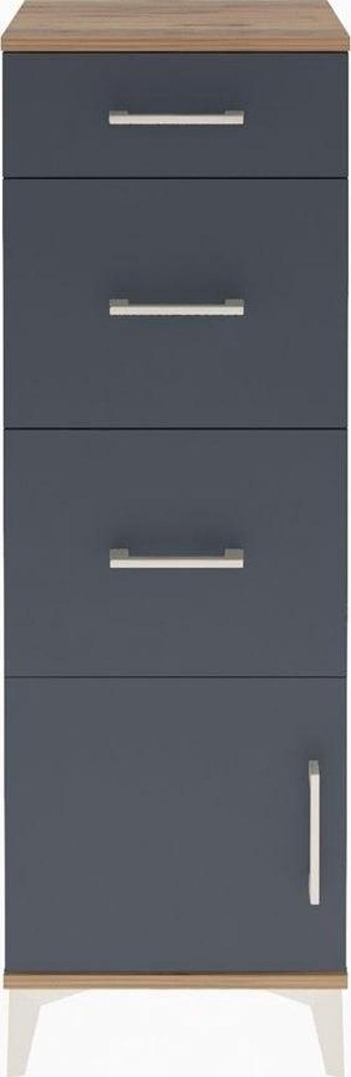 Arges Dolap 3 Çekmeceli Tek Kapaklı 44x30x134 Çam-Antrasit