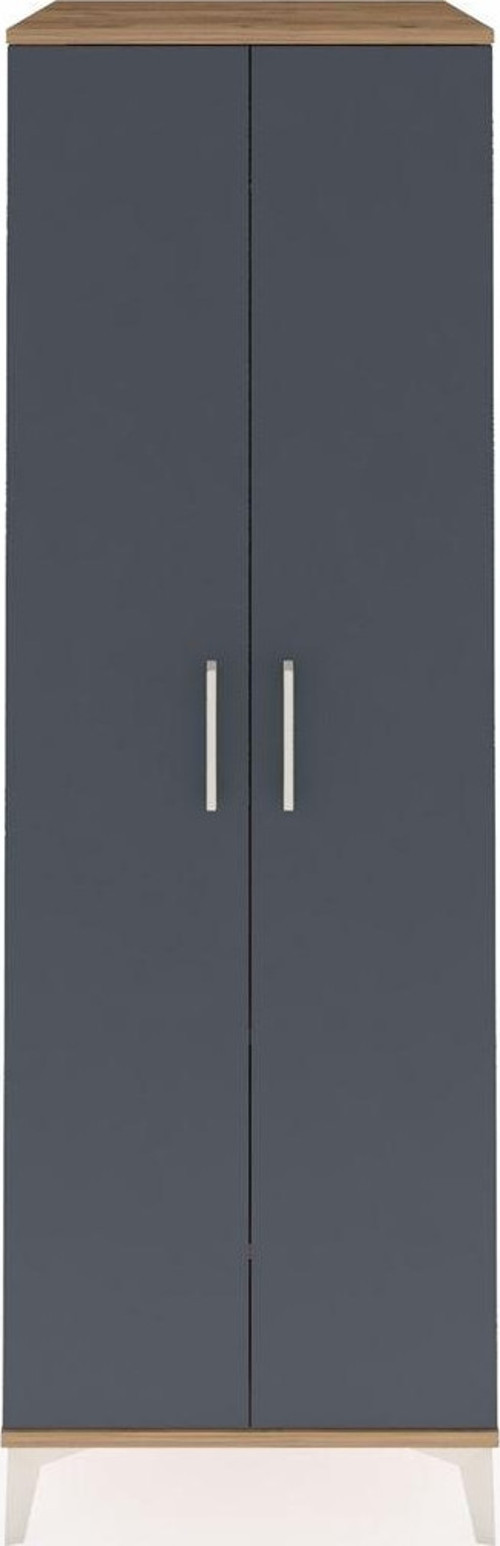 Kronos Dolap 2 Raflı 2 Kapaklı 1 Askılı 60 x 59 x 182 cm Çam - Antrasit