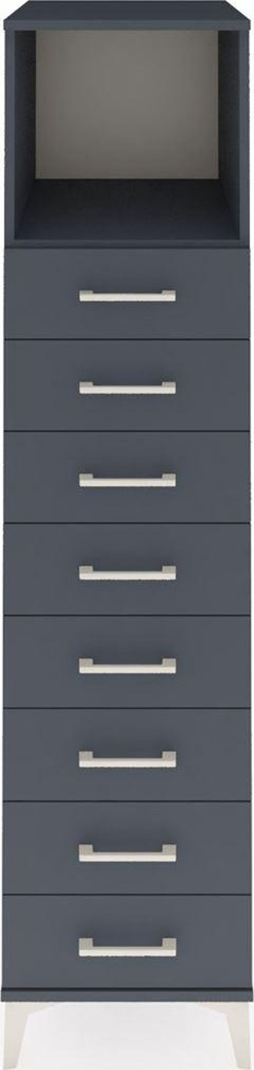 Kronos Dolap 1 Raflı 8 Çekmeceli 44 x 59 x 182 cm Antrasit - Antrasit