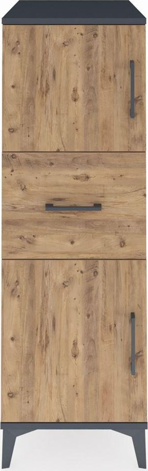 Kronos Dolap 1 Raflı 1 Çekmeceli 2 Kapaklı 44 x 59 x 134 cm Antrasit - Çam