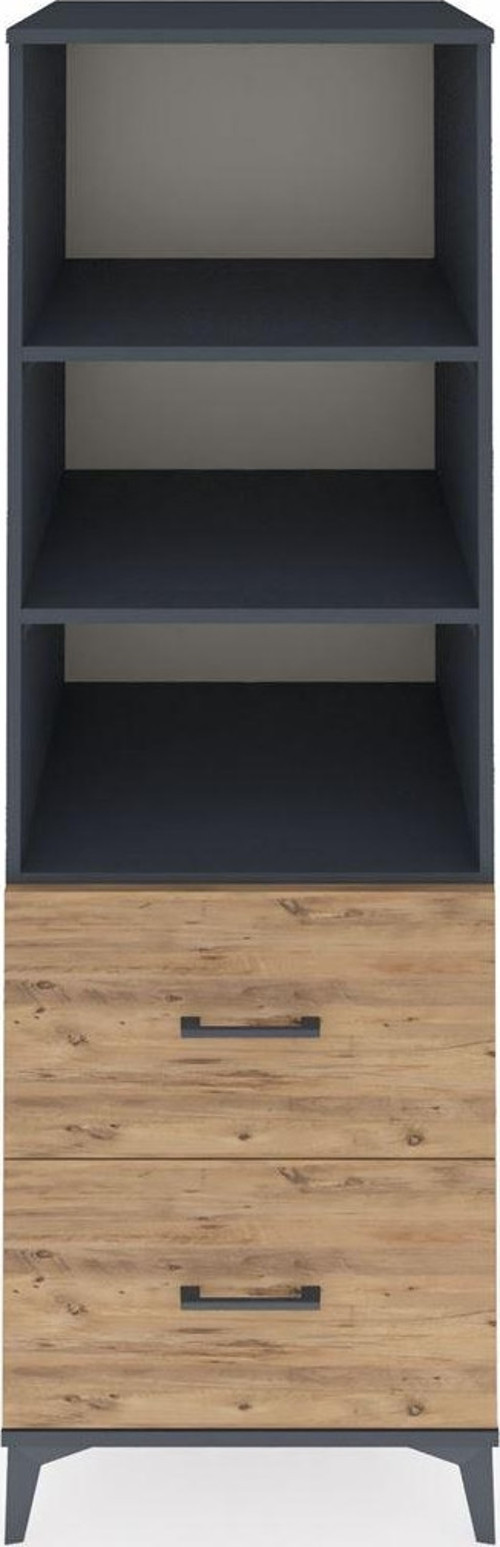 Kronos Dolap 3 Raflı 2 Çekmeceli 60 x 59 x 182 cm Antrasit - Çam