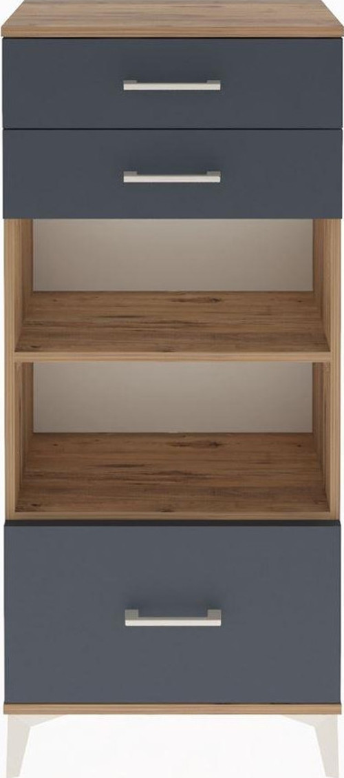 Arges Dolap 2 Raflı 3 Çekmeceli 60 x 30 x 134 cm Çam - Antrasit