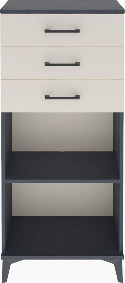 Arges Dolap Tek Raflı 3 Çekmeceli 60x30x134 Antrasit-Aytaşı