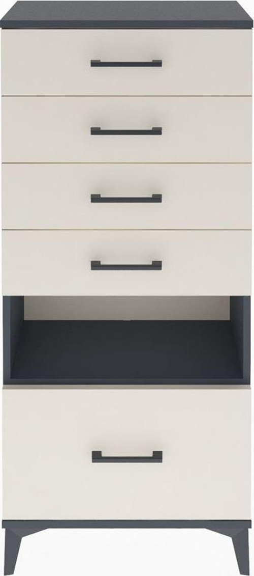 Arges Dolap Tek Raflı 5 Çekmeceli 60x30x134 Antrasit-Aytaşı