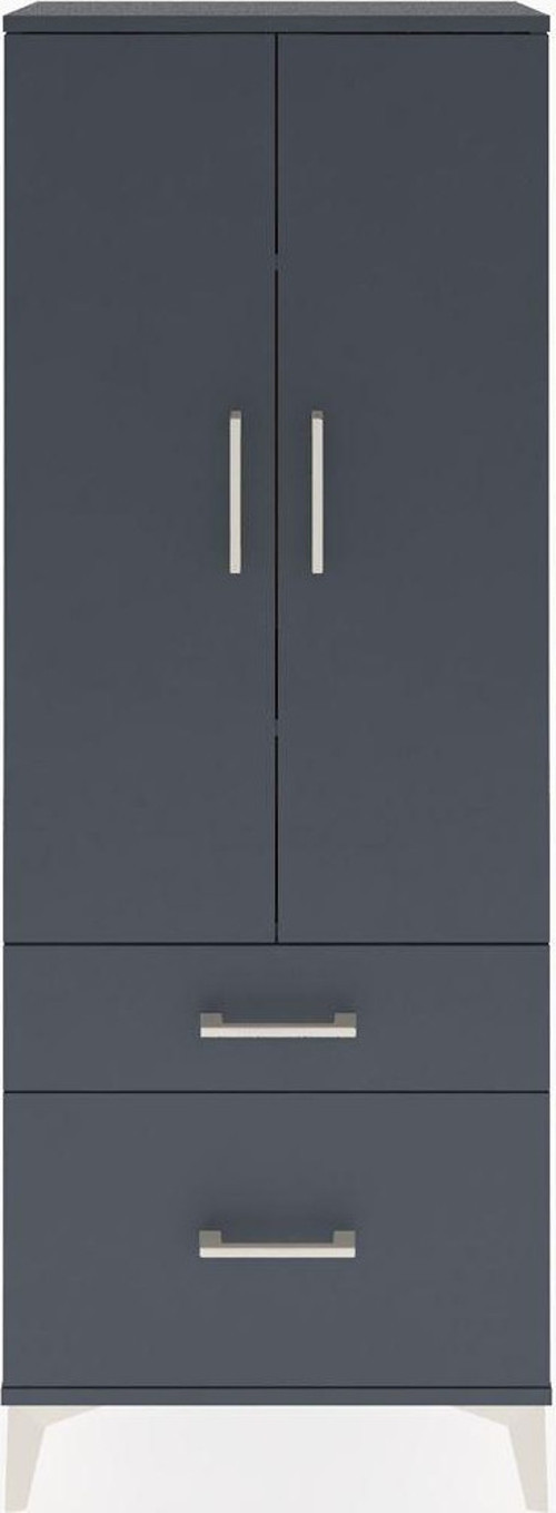 Arges Dolap 3 Raflı 2 Çekmeceli 2 Kapaklı 60x30x163 Antrasit-Antrasit