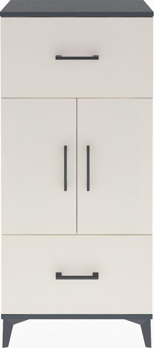 Arges Dolap 2 Raflı 2 Çekmeceli 2 Kapaklı 60 x 30 x 134 cm Antrasit - Aytaşı