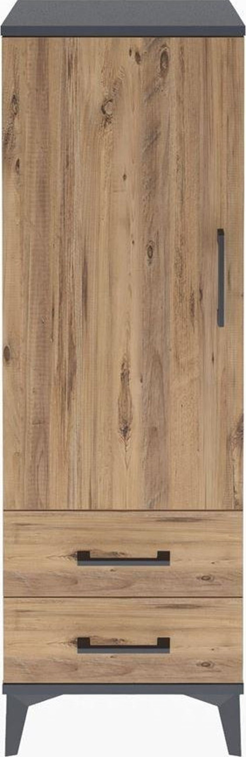 Arges Dolap 1 Raflı 2 Çekmeceli 1 Askılı 44 x 30 x 134 cm Antrasit - Çam