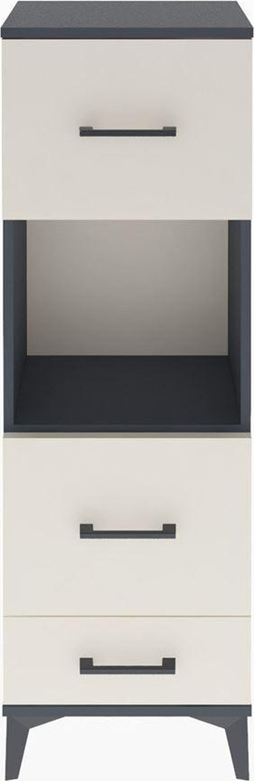 Arges Dolap Tek Raflı 3 Çekmeceli 44x30x134 Antrasit-Aytaşı