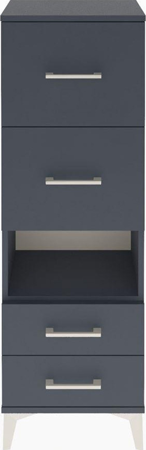 Arges Dolap Tek Raflı 4 Çekmeceli 44x30x134 Antrasit-Antrasit