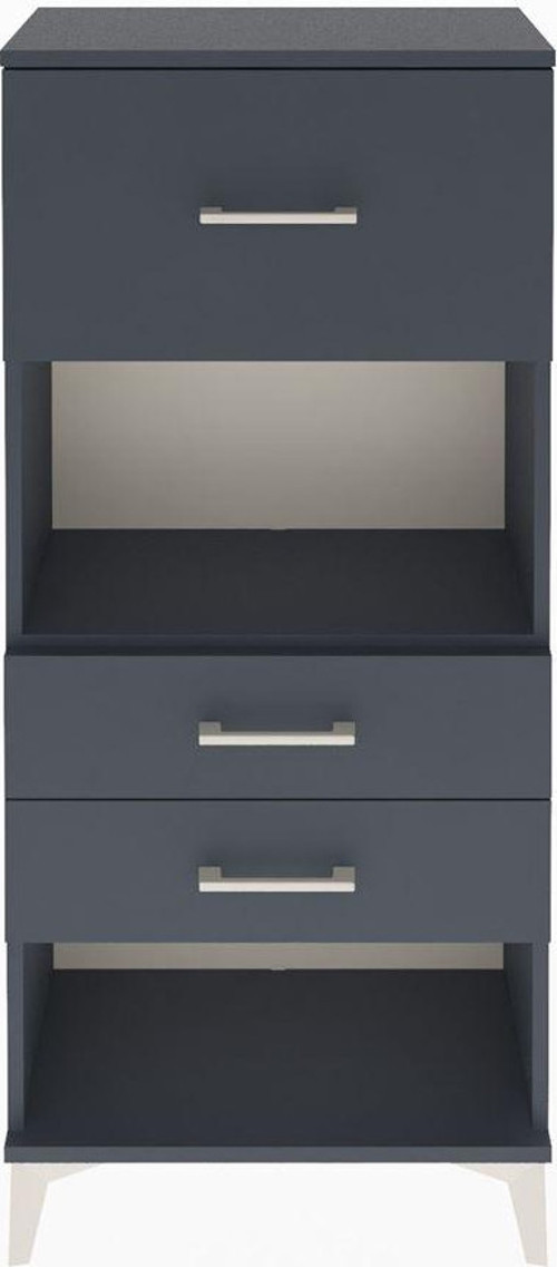 Arges Dolap Tek Raflı 3 Çekmeceli 60x30x134 Antrasit-Antrasit