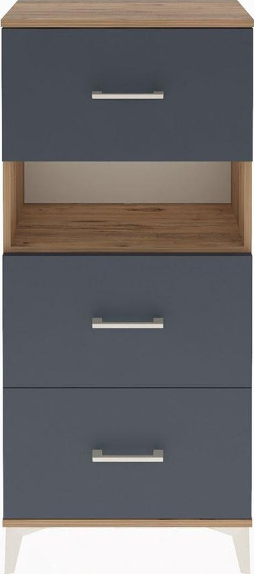 Arges Dolap 1 Raflı 3 Çekmeceli 60 x 30 x 134 cm Çam - Antrasit