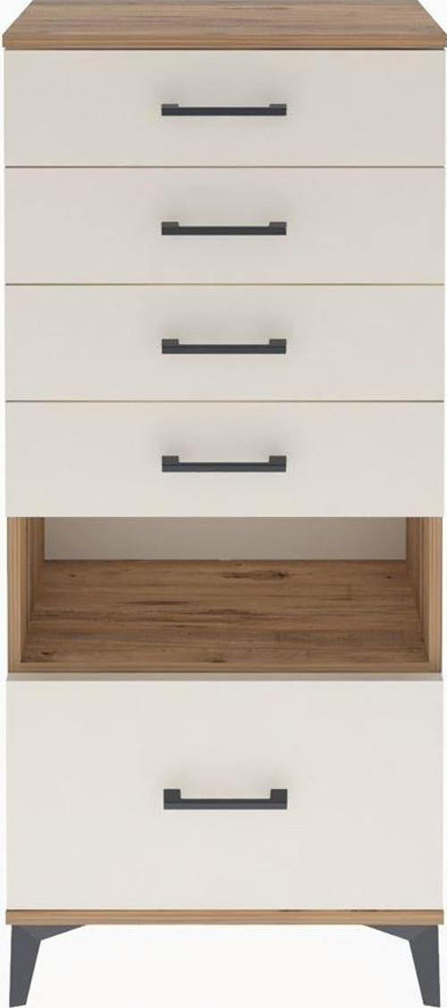 Arges Dolap Tek Raflı 5 Çekmeceli 60x30x134 Çam-Aytaşı