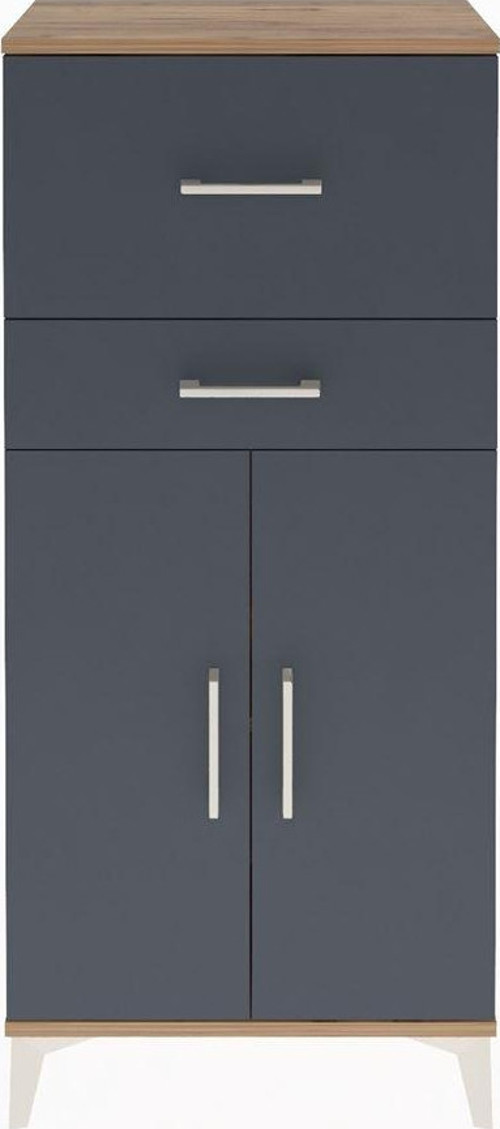 Arges Dolap 1 Raflı 2 Çekmeceli 2 Kapaklı 60 x 30 x 134 cm Çam - Antrasit