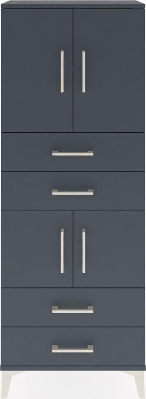 Arges Dolap 3 Raflı 4 Çekmeceli 4 Kapaklı 60 x 30 x 163 cm Antrasit - Antrasit