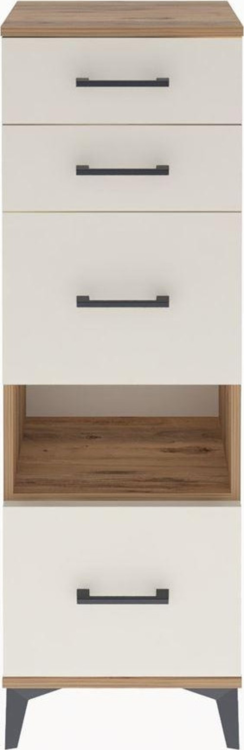 Arges Dolap Tek Raflı 4 Çekmeceli 44x30x134 Çam-Aytaşı