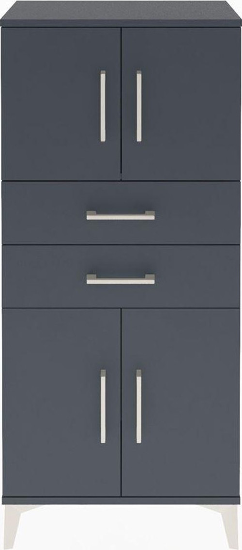Arges Dolap 1 Raflı 2 Çekmeceli 4 Kapaklı 60 x 30 x 134 cm Antrasit - Antrasit