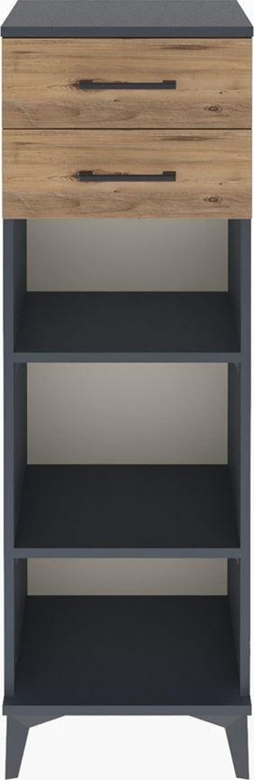 Arges Dolap 2 Raflı 2 Çekmeceli 44x30x134 Antrasit-Çam
