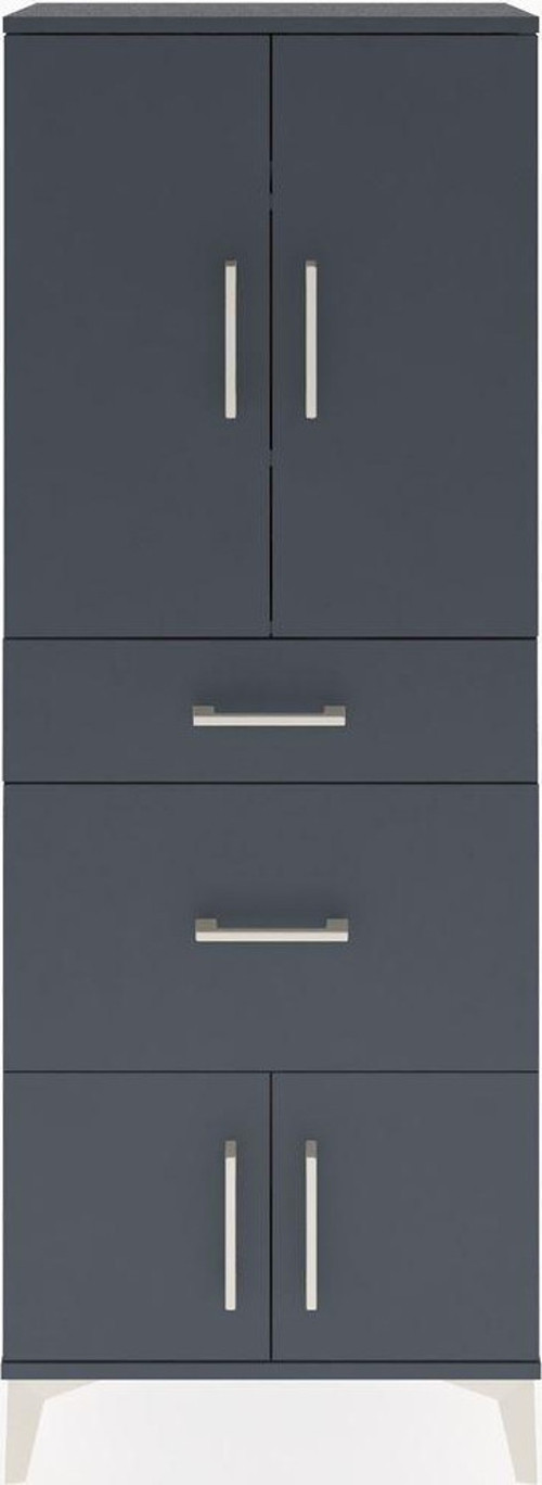 Arges Dolap 3 Raflı 2 Çekmeceli 4 Kapaklı 60x30x163 Antrasit-Antrasit