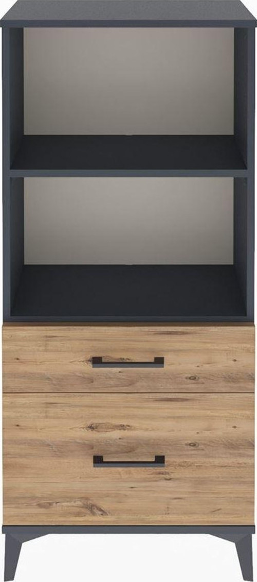 Arges Dolap 2 Raflı 2 Çekmeceli 60x30x134 Antrasit-Çam