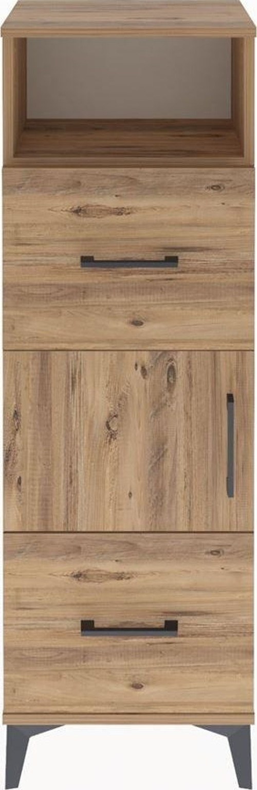 Arges Dolap 2 Raflı 2 Çekmeceli Tek Kapaklı 44x30x134 Çam-Çam