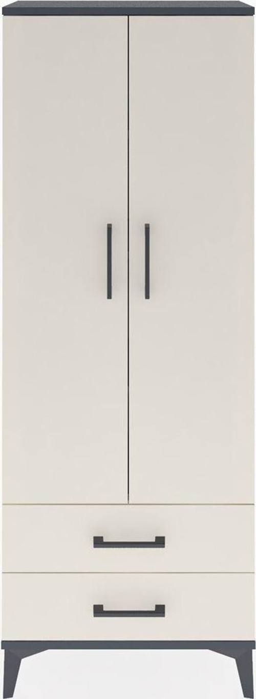 Arges Dolap 4 Raflı 2 Çekmeceli 2 Kapaklı 60x30x163 Antrasit-Aytaşı
